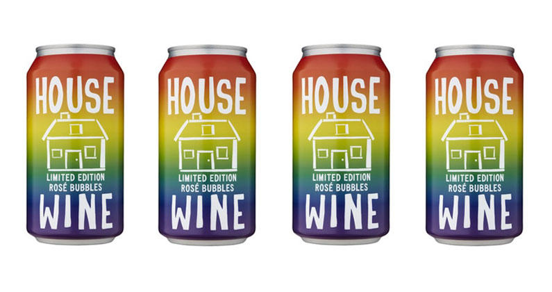 House Wine Launches Limited-Edition Rainbow Bubbles Cans in Support of LGBTQ Equality