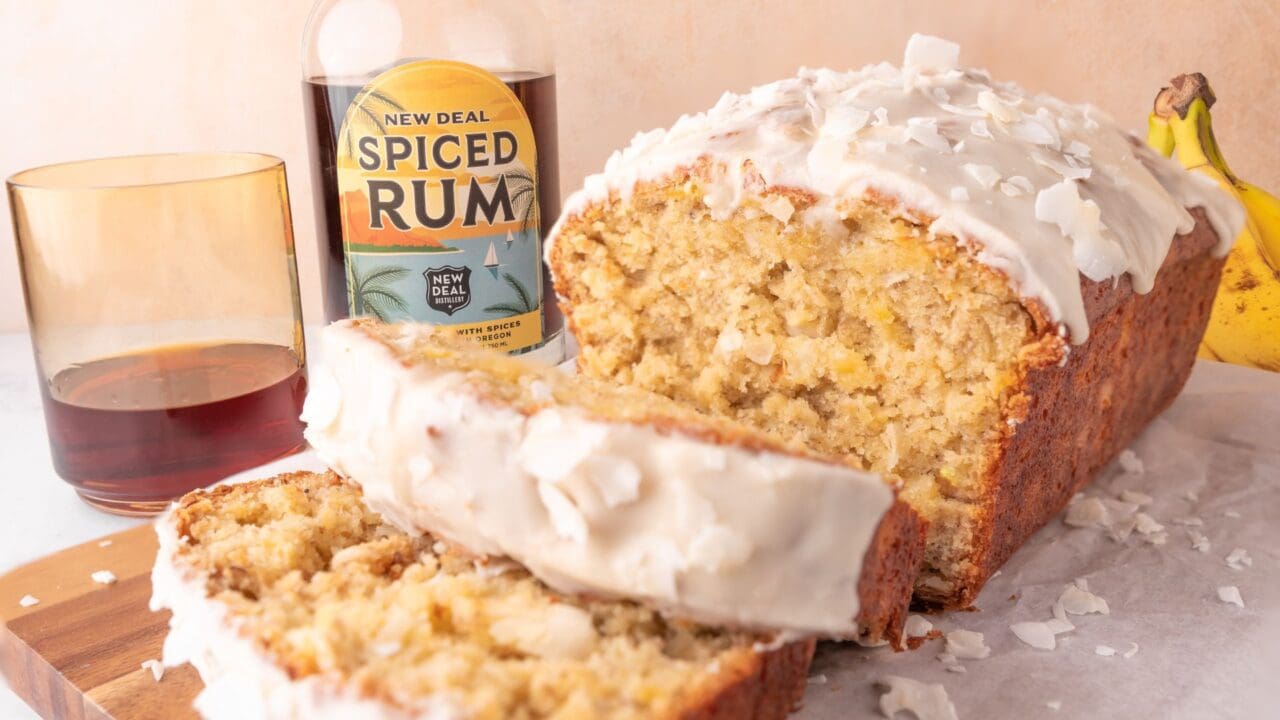 Island Bliss Banana Bread with New Deal Spiced Rum