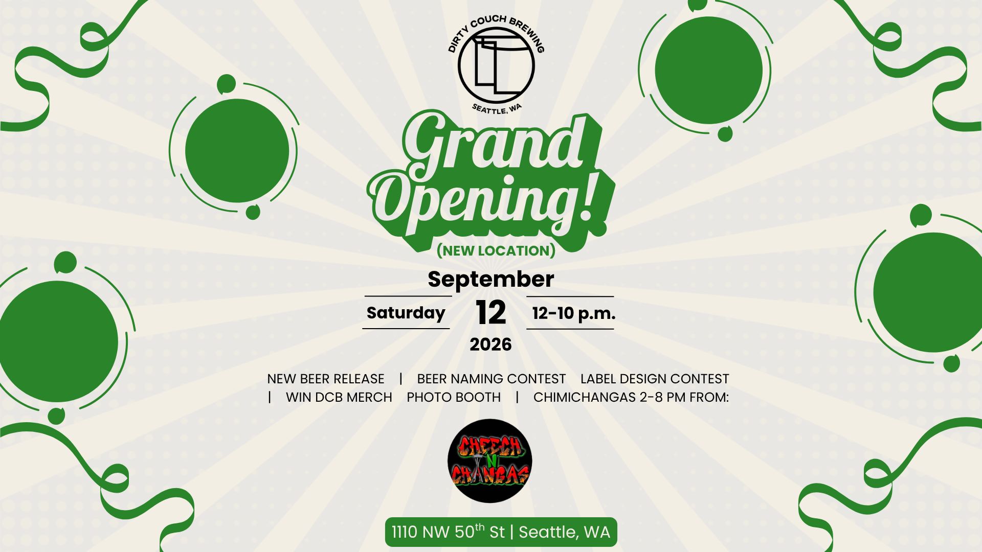 Dirty Couch Brewing Grand Opening in Ballard – September 12